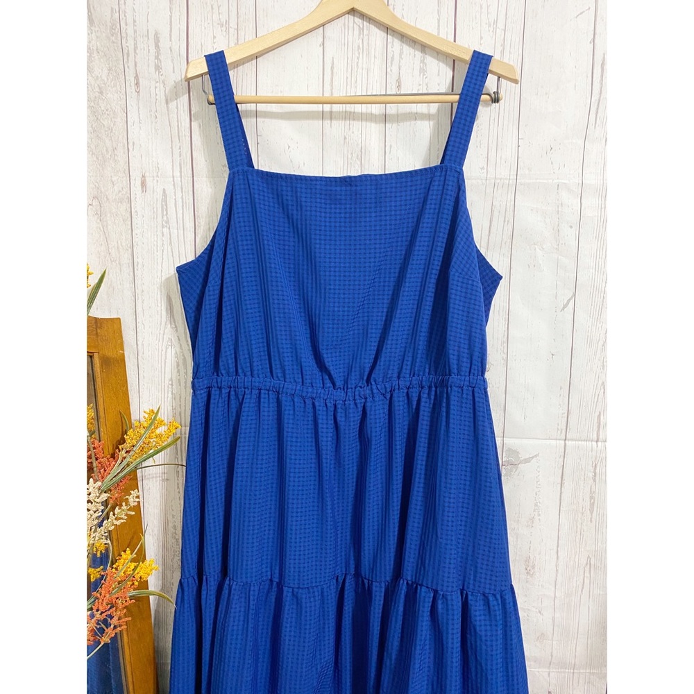 AVA & VIV Tiered Maxi Dress Cobalt Plus Size 1X